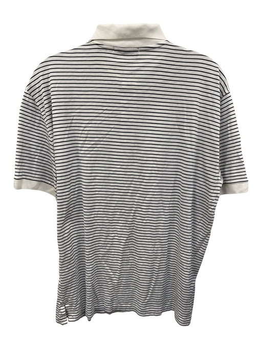 Ralph Lauren Purple Size L White & Blue Cotton Striped Polo Men's Short Sleeve White & Blue / L
