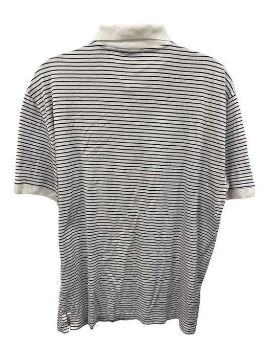Ralph Lauren Purple Size L White & Blue Cotton Striped Polo Men's Short Sleeve White & Blue / L