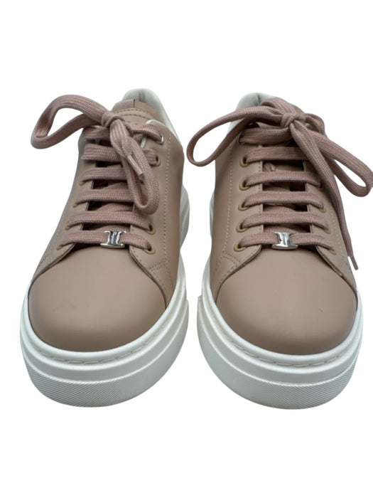 Salvatore Ferragamo Shoe Size 9 Blush Pink Leather Upper Lace Up Logo Sneakers Blush Pink / 9