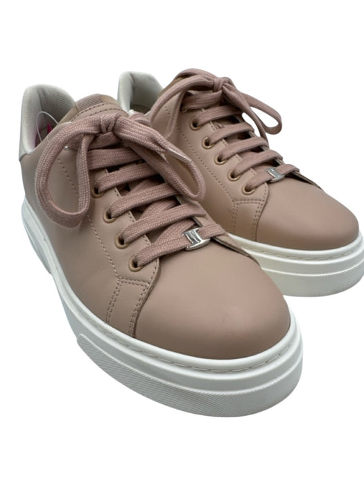 Salvatore Ferragamo Shoe Size 9 Blush Pink Leather Upper Lace Up Logo Sneakers Blush Pink / 9