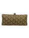 JNB Beige & Tan Straw Crystal Woven Clam Shell Clutch Bag Beige & Tan / Mini