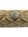 JNB Beige & Tan Straw Crystal Woven Clam Shell Clutch Bag Beige & Tan / Mini