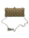 JNB Beige & Tan Straw Crystal Woven Clam Shell Clutch Bag Beige & Tan / Mini