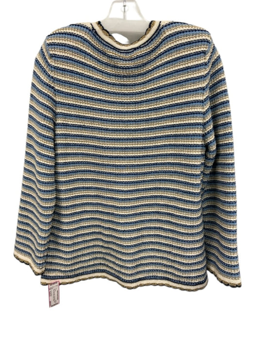 Veronica Beard Size Medium Blue, Gold, White Cotton Blend Button Front Jacket Blue, Gold, White / Medium