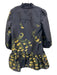 Tuckernuck Size Medium navy, Green, Yellow Polyester Long puff sleeve Dress navy, Green, Yellow / Medium