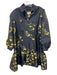 Tuckernuck Size Medium navy, Green, Yellow Polyester Long puff sleeve Dress navy, Green, Yellow / Medium