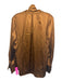 Elie Tahari Size Medium Brown Silk Long Sleeve V Neck Beaded Fringe Satin Top Brown / Medium