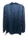 Ravella Size Medium Blue Silk Long Sleeve Button Neck Tie Sash Satin Top Blue / Medium