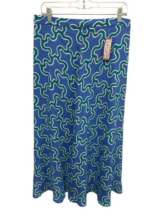 Diane Von Furstenberg Size 8 Blue & Green Viscose Blend High Rise Maxi Skirt Blue & Green / 8