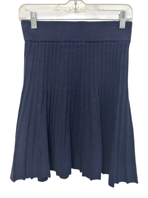 Pomander Place Size Medium Navy Blue Cotton Blend Elastic Waist Ribbed Skirt Navy Blue / Medium