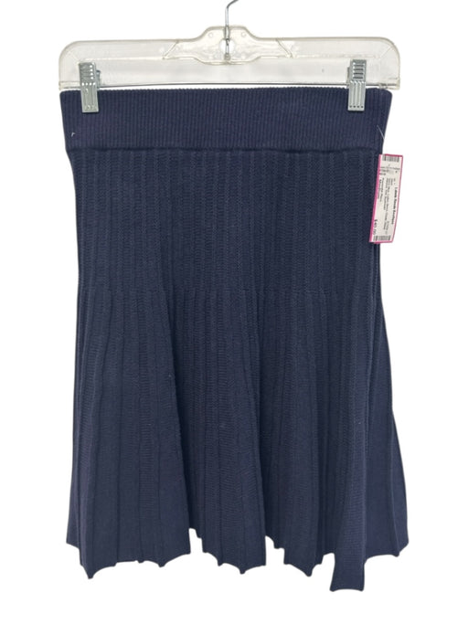 Pomander Place Size Medium Navy Blue Cotton Blend Elastic Waist Ribbed Skirt Navy Blue / Medium