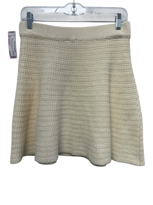 Hyacinth House Size Medium Cream White Cotton Elastic Waist Knit Skirt Cream White / Medium