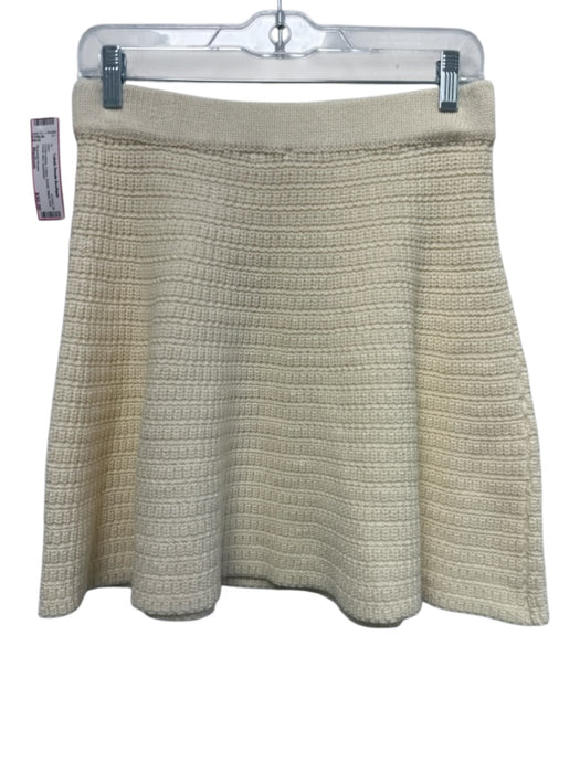 Hyacinth House Size Medium Cream White Cotton Elastic Waist Knit Skirt Cream White / Medium