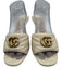 Gucci Shoe Size 40 Cream White Leather open toe Double G Marmont Mule Sandals Cream White / 40