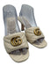 Gucci Shoe Size 40 Cream White Leather open toe Double G Marmont Mule Sandals Cream White / 40