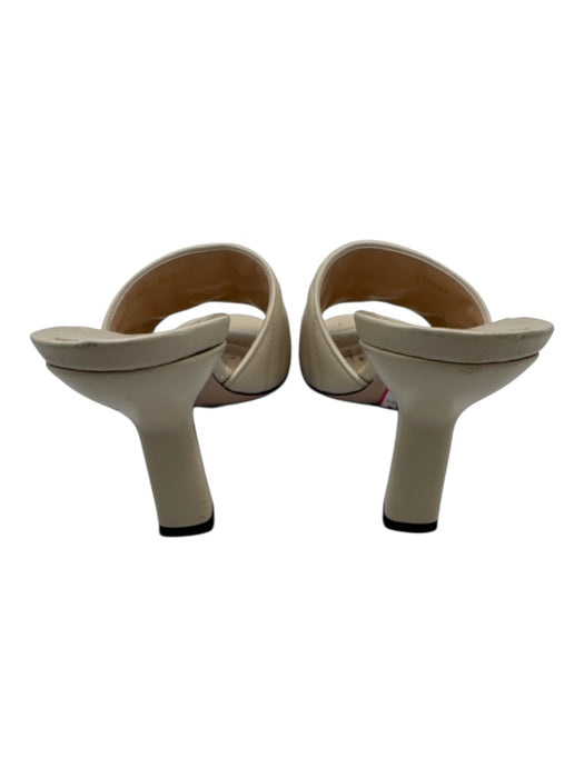 Gucci Shoe Size 40 Cream White Leather open toe Double G Marmont Mule Sandals Cream White / 40