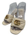 Gucci Shoe Size 40 Cream White Leather open toe Double G Marmont Mule Sandals Cream White / 40