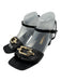 Salvatore Ferragamo Shoe Size 10 Black & Gold Leather Square Toe Sandals Black & Gold / 10