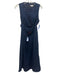 S'edge Size M Dark Wash Cotton Blend Chambray Sleeveless Pleat Detail Dress Dark Wash / M