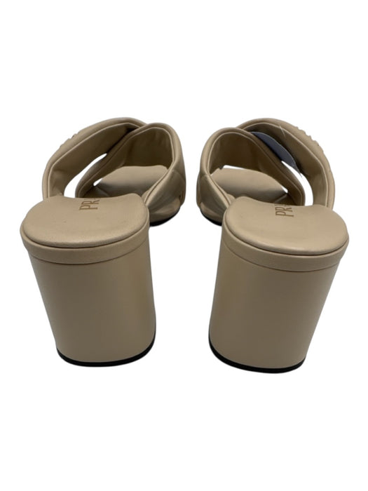 Prada Shoe Size 39.5 Beige Leather Upper Quilted Logo Detail Criss Cross Sandals Beige / 39.5