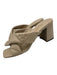 Prada Shoe Size 39.5 Beige Leather Upper Quilted Logo Detail Criss Cross Sandals Beige / 39.5