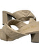 Prada Shoe Size 39.5 Beige Leather Upper Quilted Logo Detail Criss Cross Sandals Beige / 39.5
