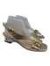 Vinci Shoe Size 40 Gold Tone Leather Upper Metallic Crystal Details Sandals Gold Tone / 40