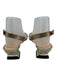 Vinci Shoe Size 40 Gold Tone Leather Upper Metallic Crystal Details Sandals Gold Tone / 40