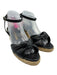 Stuart Weitzman Shoe Size 9.5 Black Leather Upper open toe Wedge Espadrille Black / 9.5