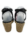 Stuart Weitzman Shoe Size 9.5 Black Leather Upper open toe Wedge Espadrille Black / 9.5