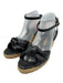 Stuart Weitzman Shoe Size 9.5 Black Leather Upper open toe Wedge Espadrille Black / 9.5