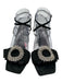 Alexandre Birman Shoe Size 40.5 Black Leather Suede Square Open Toe Sandals Black / 40.5