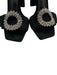 Alexandre Birman Shoe Size 40.5 Black Leather Suede Square Open Toe Sandals Black / 40.5
