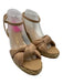 Stuart Weitzman Shoe Size 9.5 Beige Leather Upper Ankle Wrap Open Toe Espadrille Beige / 9.5