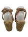Stuart Weitzman Shoe Size 9.5 Beige Leather Upper Ankle Wrap Open Toe Espadrille Beige / 9.5