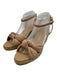 Stuart Weitzman Shoe Size 9.5 Beige Leather Upper Ankle Wrap Open Toe Espadrille Beige / 9.5