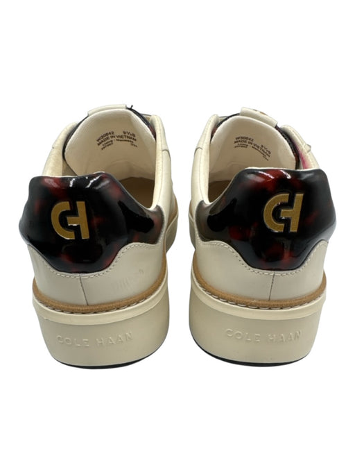 Cole Haan Shoe Size 9.5 White, Brown, Beige Leather Upper Velcro Strap Sneakers White, Brown, Beige / 9.5