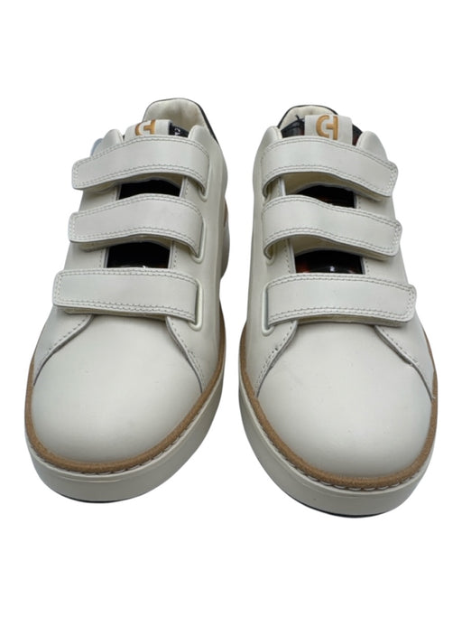 Cole Haan Shoe Size 9.5 White, Brown, Beige Leather Upper Velcro Strap Sneakers White, Brown, Beige / 9.5