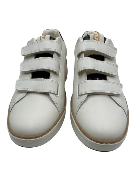 Cole Haan Shoe Size 9.5 White, Brown, Beige Leather Upper Velcro Strap Sneakers White, Brown, Beige / 9.5