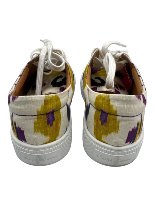 Ralph Lauren Shoe Size 40 Purple, Yellow, White Leather & Canvas Sneakers Purple, Yellow, White / 40