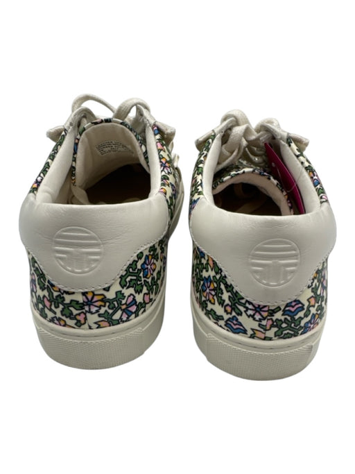 Tory Burch Shoe Size 9 Green, Blue, Pink Leather Upper Ruffle Floral Sneakers Green, Blue, Pink / 9