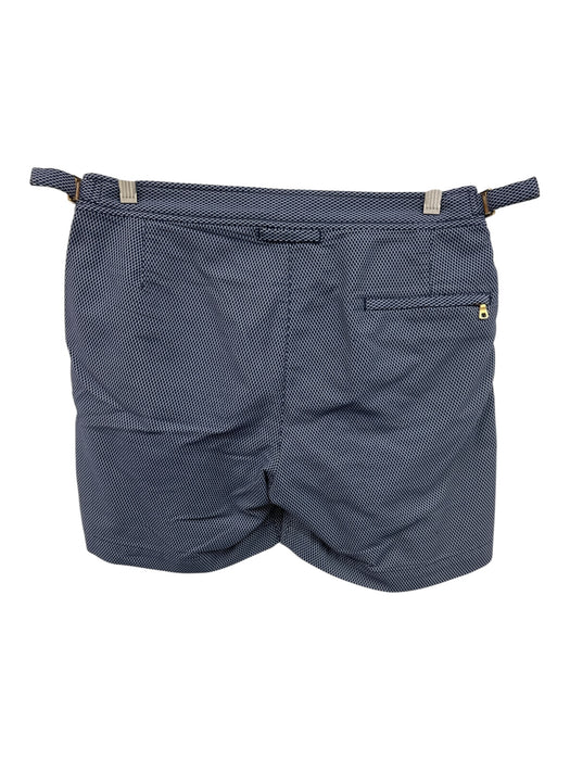 Orlebar Brown Size 30 Navy Blue & White Polyamide All Over Print Men's Shorts Navy Blue & White / 30