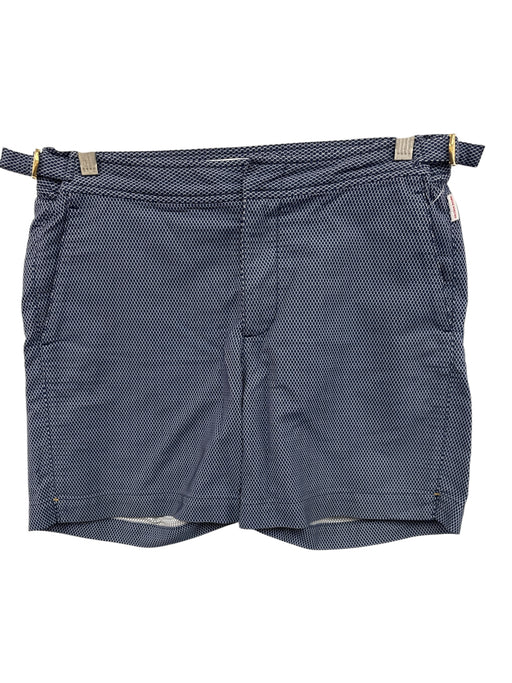 Orlebar Brown Size 30 Navy Blue & White Polyamide All Over Print Men's Shorts Navy Blue & White / 30