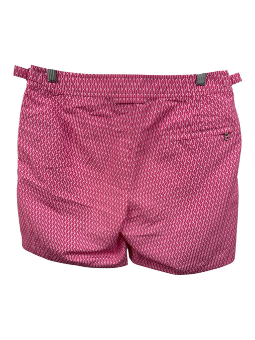 Orlebar Brown Size 30 Pink & White Polyester All Over Print Men's Shorts Pink & White / 30