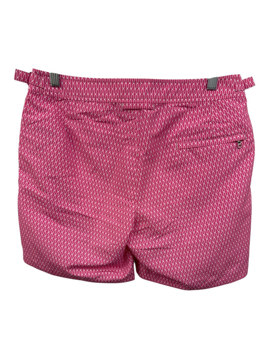 Orlebar Brown Size 30 Pink & White Polyester All Over Print Men's Shorts Pink & White / 30