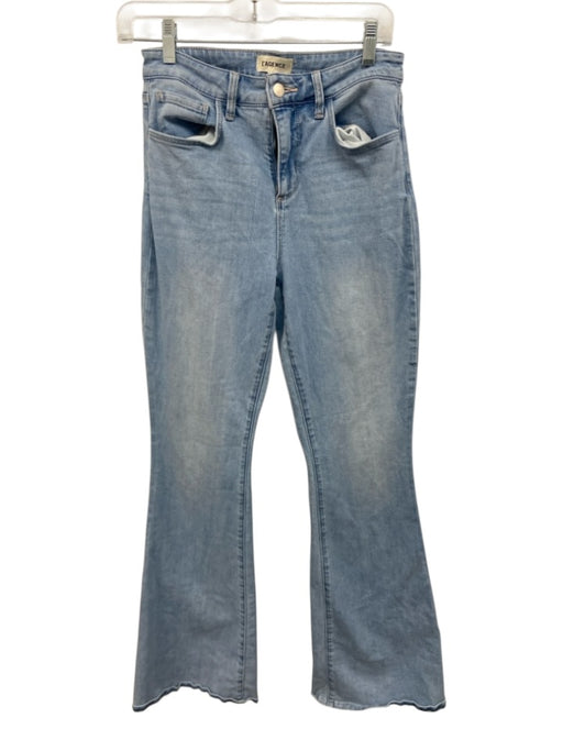 L'agence Size 25 Light Wash Cotton Denim Zip & Button High Rise Whiskering Jeans Light Wash / 25
