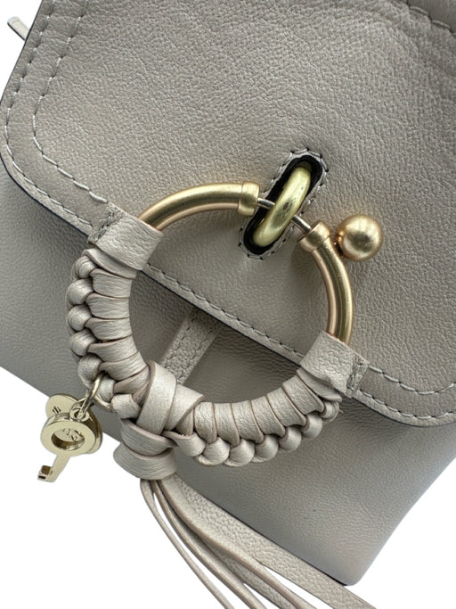 See By Chloe Beige Leather Gold hardware Zip Close Backpack Mini Bag Beige / XS