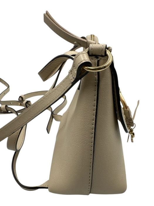 See By Chloe Beige Leather Gold hardware Zip Close Backpack Mini Bag Beige / XS