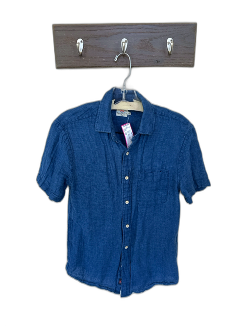 Faherty Size XS Navy Linen Collar Button Down Men's Shirt Navy / XS