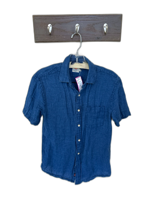 Faherty Size XS Navy Linen Collar Button Down Men's Shirt Navy / XS